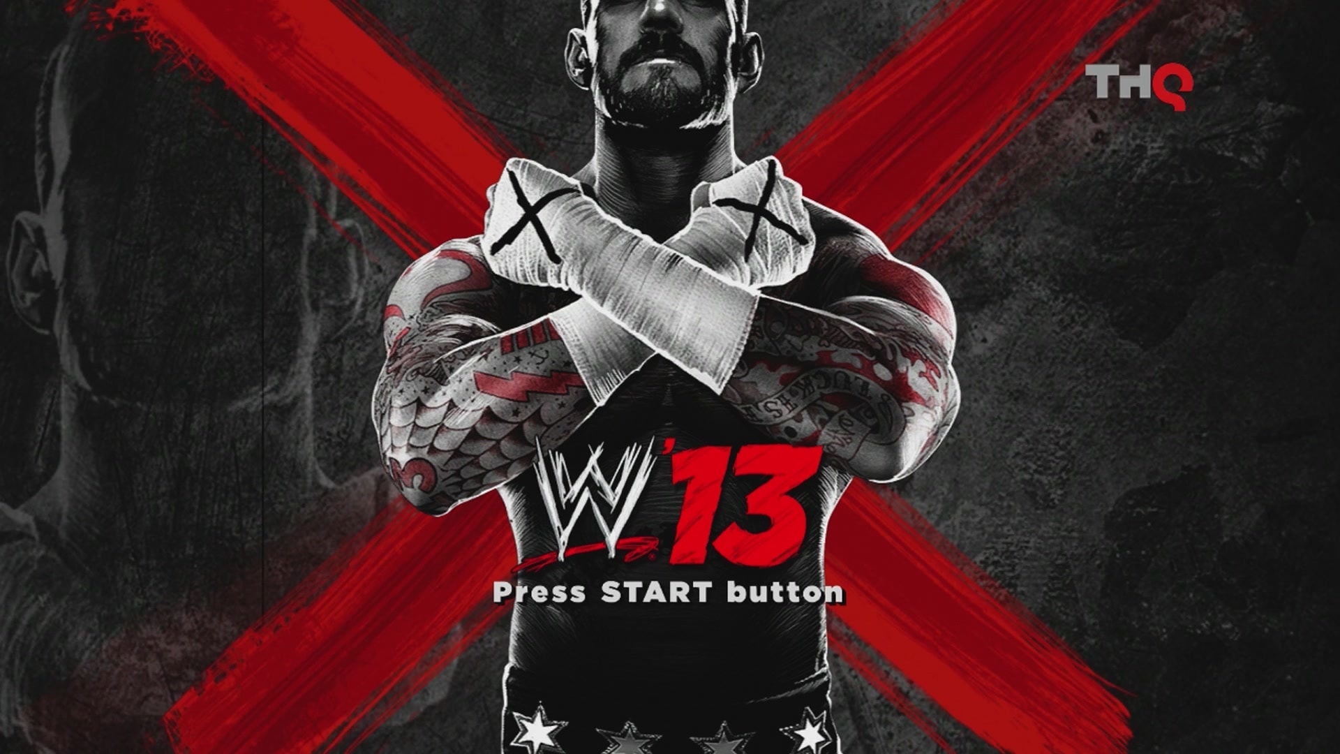 WWE 13 title screen for Xbox 360